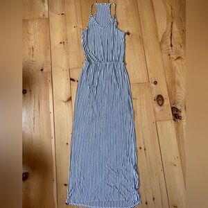 Olivia Rae Black and White Striped Maxi Dress